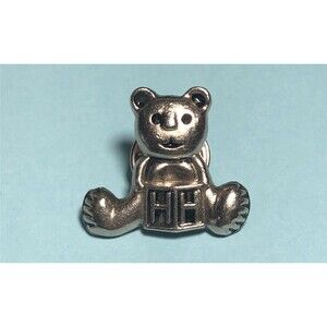 Vintage Hale House Bear Silver Tone Tie Tack Pin HH Cube